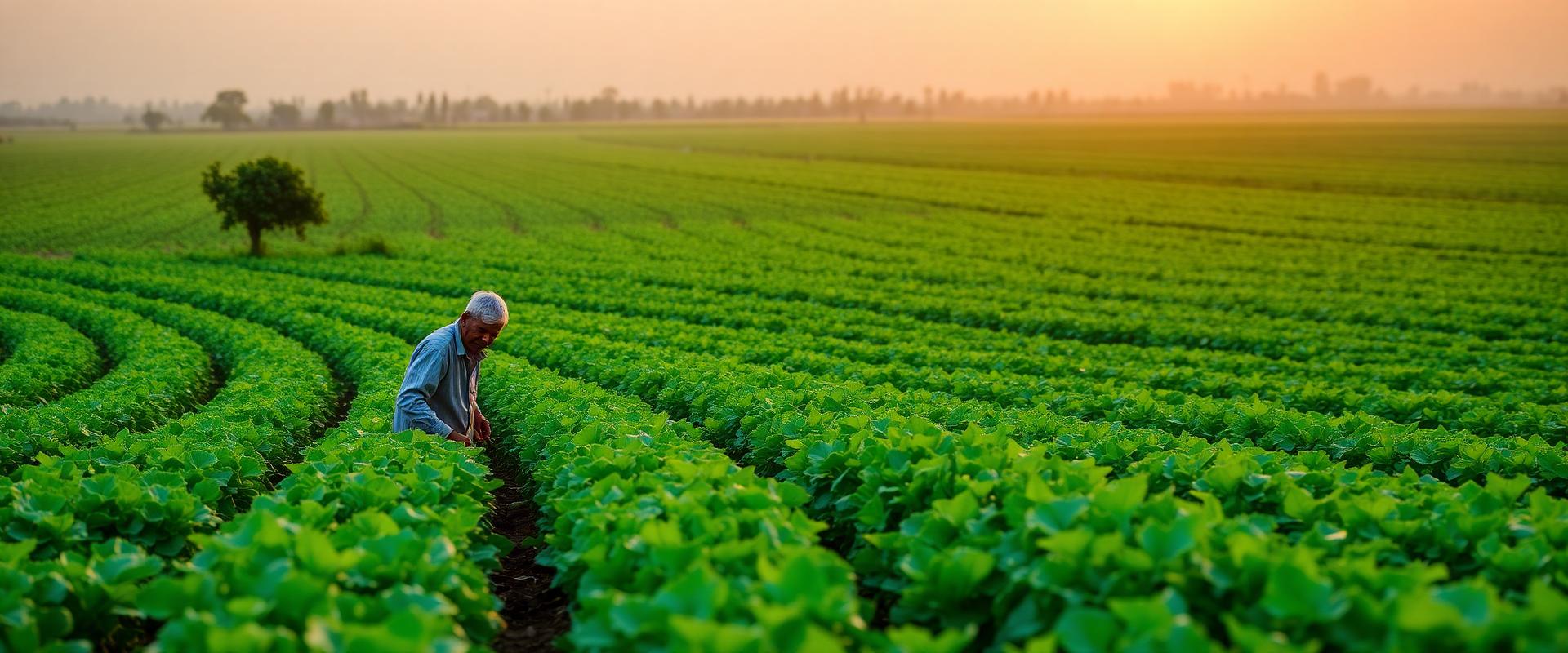 Lush green agricultural farm field
